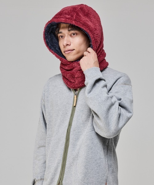 KRIFF MAYER（クリフメイヤー）の「ニンジャりん フード型 ボリューム ネックウォーマー（ネックウォーマー/スヌード・キッズ・オフホワイト/グレー/ブルー/カーキ/サックスブルー/バーガンディー/カラフル/レオパード/モカ/カモフラージュ・MEDIUM/LARGE）」の14枚目の写真