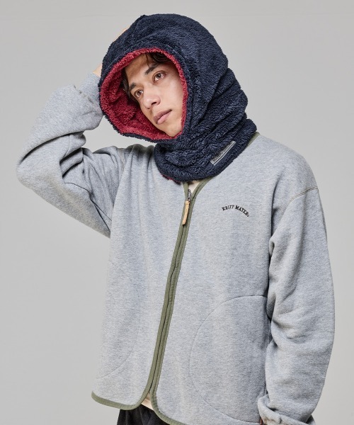 KRIFF MAYER（クリフメイヤー）の「ニンジャりん フード型 ボリューム ネックウォーマー（ネックウォーマー/スヌード・キッズ・オフホワイト/グレー/ブルー/カーキ/サックスブルー/バーガンディー/カラフル/レオパード/モカ/カモフラージュ・MEDIUM/LARGE）」の15枚目の写真