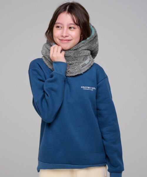 KRIFF MAYER（クリフメイヤー）の「ニンジャりん フード型 ボリューム ネックウォーマー（ネックウォーマー/スヌード・キッズ・オフホワイト/グレー/ブルー/カーキ/サックスブルー/バーガンディー/カラフル/レオパード/モカ/カモフラージュ・MEDIUM/LARGE）」の16枚目の写真