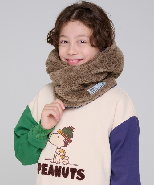 KRIFF MAYER（クリフメイヤー）の「ニンジャりん フード型 ボリューム ネックウォーマー（ネックウォーマー/スヌード・キッズ・オフホワイト/グレー/ブルー/カーキ/サックスブルー/バーガンディー/カラフル/レオパード/モカ/カモフラージュ・MEDIUM/LARGE）」の18枚目の写真