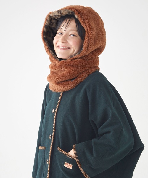 KRIFF MAYER（クリフメイヤー）の「ニンジャりん フード型 ボリューム ネックウォーマー（ネックウォーマー/スヌード・キッズ・オフホワイト/グレー/ブルー/カーキ/サックスブルー/バーガンディー/カラフル/レオパード/モカ/カモフラージュ・MEDIUM/LARGE）」の22枚目の写真