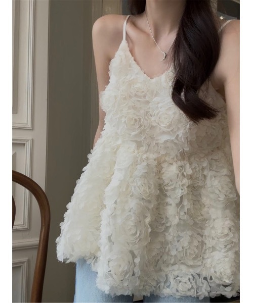 SALTMINT(ソルトミント)の「フルールブロッサム・フレアベスト(キャミソール・レディース・ベージュ・FREE)」の7枚目の写真