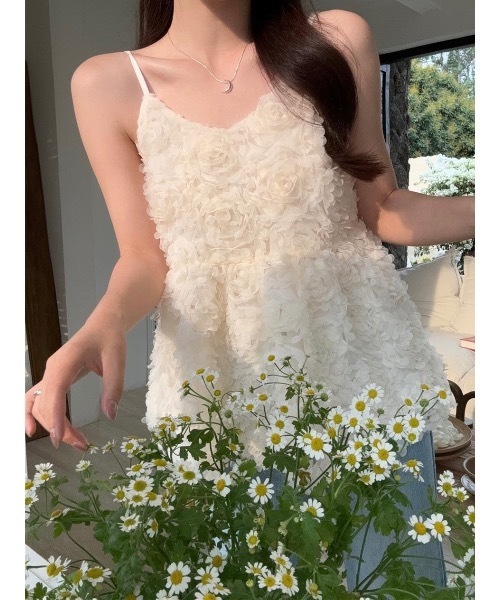 SALTMINT(ソルトミント)の「フルールブロッサム・フレアベスト(キャミソール・レディース・ベージュ・FREE)」の9枚目の写真