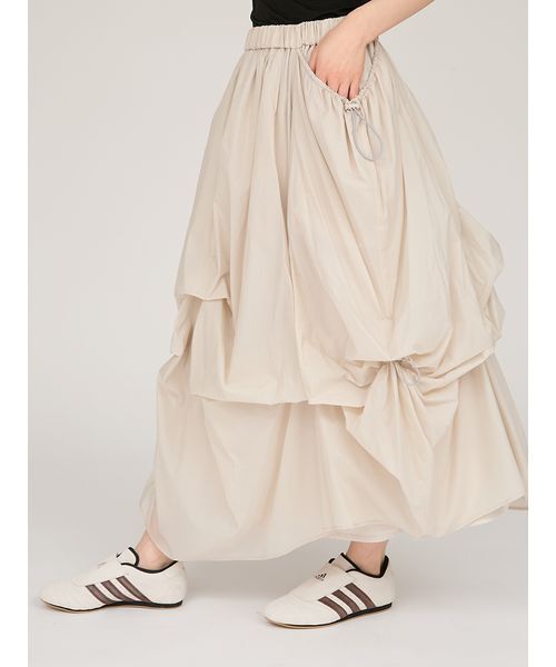 emmi(エミ)の「タックドロストボリュームスカート(スカート・レディース・ホワイト/ライトグレー/ブラック・0/1)」の8枚目の写真