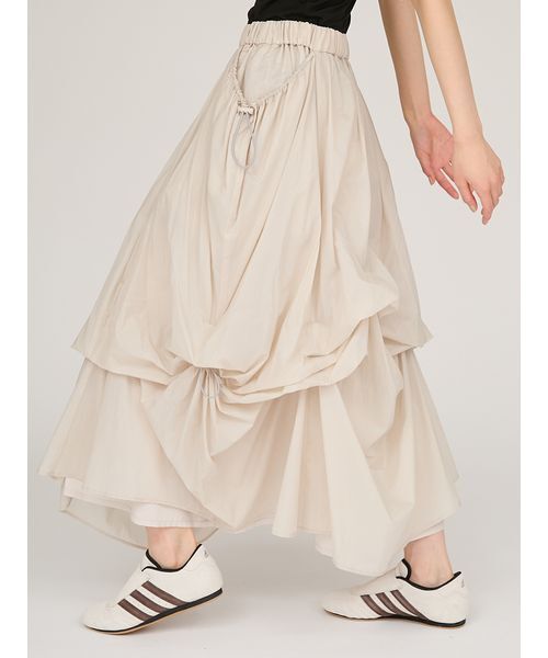 emmi(エミ)の「タックドロストボリュームスカート(スカート・レディース・ホワイト/ライトグレー/ブラック・0/1)」の13枚目の写真