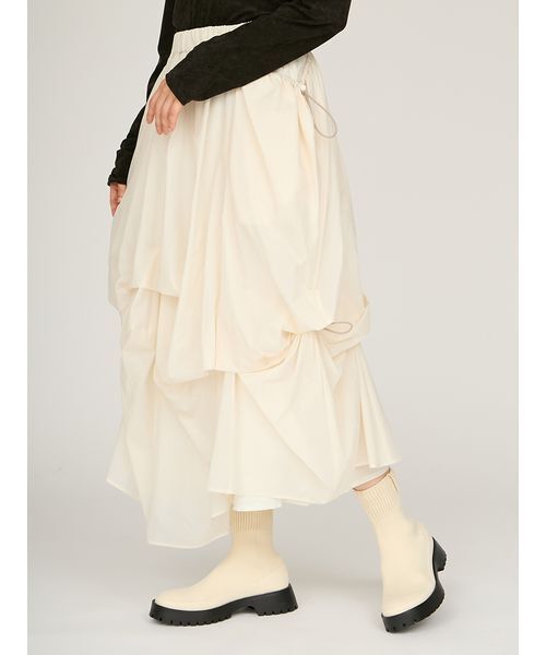 emmi(エミ)の「タックドロストボリュームスカート(スカート・レディース・ホワイト/ライトグレー/ブラック・0/1)」の19枚目の写真