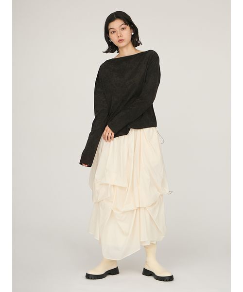 emmi(エミ)の「タックドロストボリュームスカート(スカート・レディース・ホワイト/ライトグレー/ブラック・0/1)」の20枚目の写真