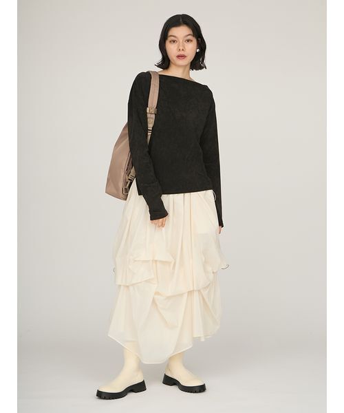 emmi(エミ)の「タックドロストボリュームスカート(スカート・レディース・ホワイト/ライトグレー/ブラック・0/1)」の21枚目の写真