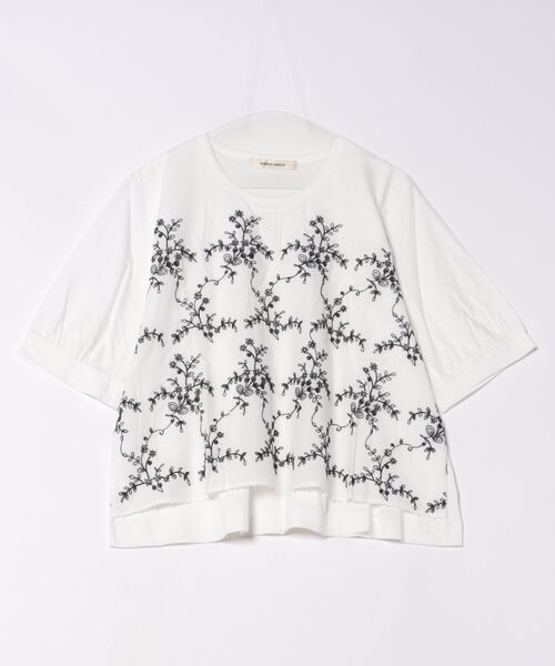 SUPER HAKKA（スーパーハッカ）の「コットンローンコード刺繍＋ビーズ＋天竺カットソー（Tシャツ/カットソー・レディース・オフホワイト/グレー/マスタード・FREE）」の5枚目の写真