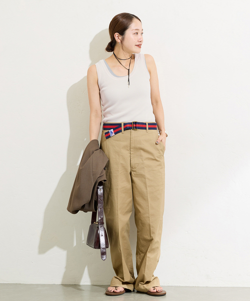 JOURNAL STANDARD（ジャーナルスタンダード）の「《追加4》Uネックニットタンク（タンクトップ・レディース・チャコールグレー/アイボリー/ネイビー・FREE）」の4枚目の写真