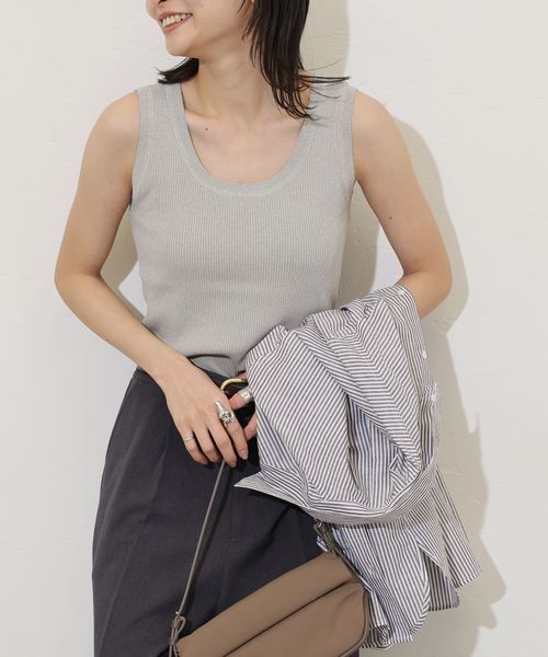 JOURNAL STANDARD（ジャーナルスタンダード）の「《追加4》Uネックニットタンク（タンクトップ・レディース・チャコールグレー/アイボリー/ネイビー・FREE）」の8枚目の写真