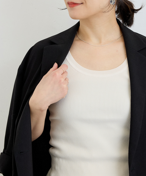 JOURNAL STANDARD（ジャーナルスタンダード）の「《追加4》Uネックニットタンク（タンクトップ・レディース・チャコールグレー/アイボリー/ネイビー・FREE）」の16枚目の写真