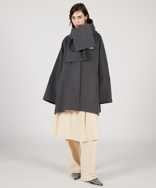 PRANK PROJECT（プランクプロジェクト）の「マフラー付きポンチョコート / Poncho Coat with Scarf（その他アウター・レディース・イエロー/グレー/ブラック・FREE）」の6枚目の写真