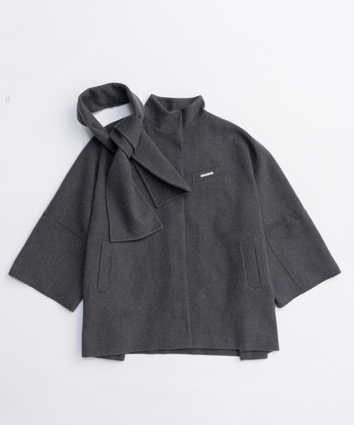 PRANK PROJECT（プランクプロジェクト）の「マフラー付きポンチョコート / Poncho Coat with Scarf（その他アウター・レディース・イエロー/グレー/ブラック・FREE）」の21枚目の写真