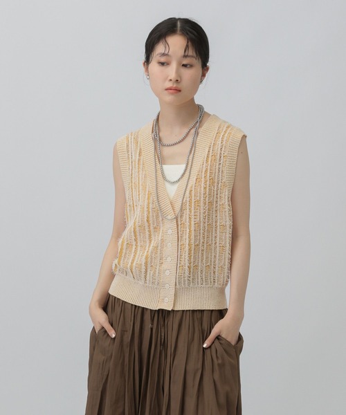新品　leinwande Sheep Knitted Vest フリンジベスト セール】Sheep Knitted Vest（ベスト）｜leinwande（ライン