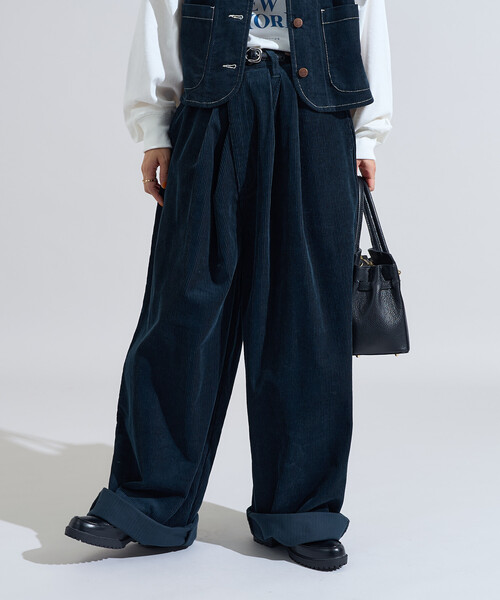 アルベロベッロ　サスペンダー付きワイドパンツ サスペンダー付きワイドパンツ レディース ワイドパンツ