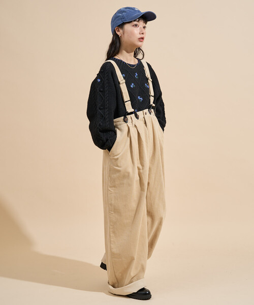 RED KAP サスペンダー付きパンツ ベージュ RED KAP/別注 サスペンダー付き ビッグ2タックツイルパンツ