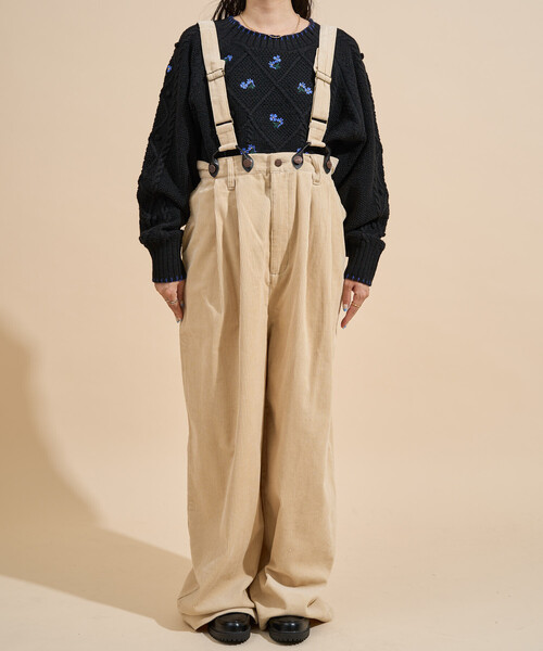 フレンチコーデュロイのサスペンダー付きサロペット【80】かぼちゃパンツ 楽天市場】【30%OFF】サロペット / 公式 CUBE SUGAR ワイド