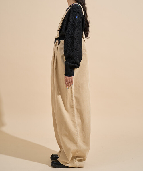 FREAK'S STORE（フリークスストア）の「RED KAP × FREAK'S STORE/レッドキャップ 別注 コーデュロイ サスペンダー付き ビッグ2タックパンツ/コーデュロイワイドパンツ（その他パンツ・レディース・ナチュラル/ネイビー/ブラウン・ﾌﾘ-）」の18枚目の写真