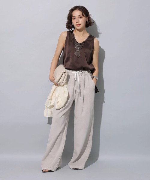 Arpege story(アルページュストーリー)の「テンセル混ドロストデニムパンツ(その他パンツ・レディース・ブラック/ベージュ・0/2/1)」の7枚目の写真