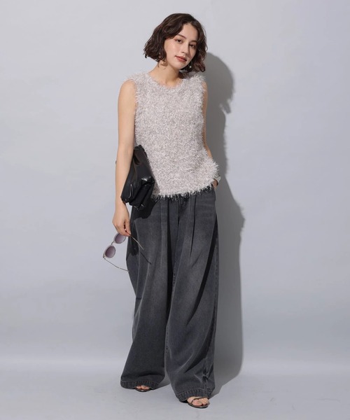 Arpege story(アルページュストーリー)の「テンセル混ドロストデニムパンツ(その他パンツ・レディース・ブラック/ベージュ・0/2/1)」の14枚目の写真