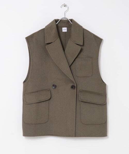 URBAN RESEARCH ROSSO WOMEN（アーバンリサーチ　ロッソ）の「『一部別注カラー』YENN　DOUBLE FACE VEST JACKET（その他アウター・レディース・ネイビー/カーキ・FREE）」の4枚目の写真