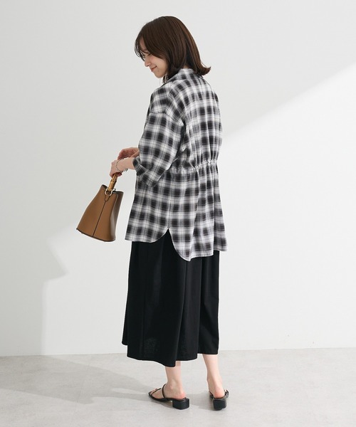 Green　Parks（グリーンパークス）の「チェック5分袖ジャケット（テーラードジャケット・レディース・ベージュ/ブラック・FREE）」の16枚目の写真