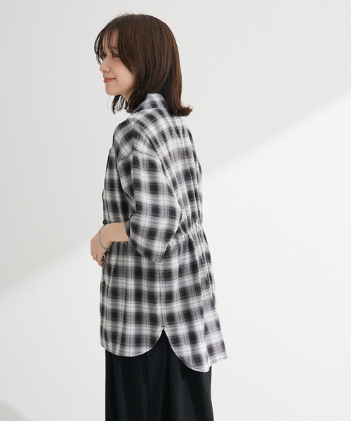 Green　Parks（グリーンパークス）の「チェック5分袖ジャケット（テーラードジャケット・レディース・ベージュ/ブラック・FREE）」の19枚目の写真