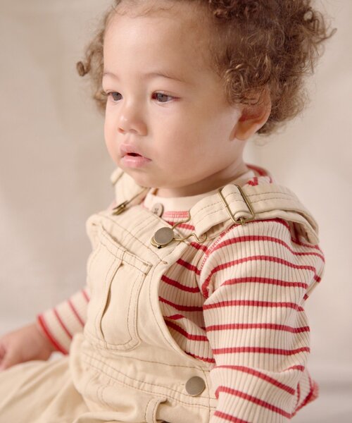 CIAOPANIC TYPY(チャオパニックティピー)の「【BABY】【Qinn】綿ダックサロペット(サロペット/オーバーオール・キッズ・オフホワイト/ブラウン・90/100/80)」の14枚目の写真