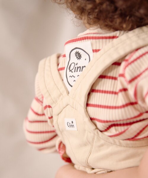 CIAOPANIC TYPY(チャオパニックティピー)の「【BABY】【Qinn】綿ダックサロペット(サロペット/オーバーオール・キッズ・オフホワイト/ブラウン・90/100/80)」の12枚目の写真