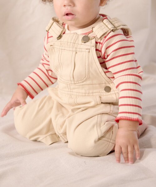 CIAOPANIC TYPY(チャオパニックティピー)の「【BABY】【Qinn】綿ダックサロペット(サロペット/オーバーオール・キッズ・オフホワイト/ブラウン・90/100/80)」の11枚目の写真