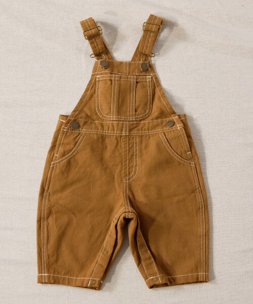 CIAOPANIC TYPY(チャオパニックティピー)の「【BABY】【Qinn】綿ダックサロペット(サロペット/オーバーオール・キッズ・オフホワイト/ブラウン・90/100/80)」の10枚目の写真
