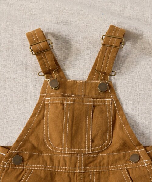 CIAOPANIC TYPY(チャオパニックティピー)の「【BABY】【Qinn】綿ダックサロペット(サロペット/オーバーオール・キッズ・オフホワイト/ブラウン・90/100/80)」の9枚目の写真