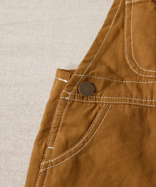 CIAOPANIC TYPY(チャオパニックティピー)の「【BABY】【Qinn】綿ダックサロペット(サロペット/オーバーオール・キッズ・オフホワイト/ブラウン・90/100/80)」の6枚目の写真