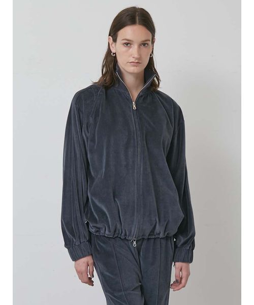 styling/（スタイリング）の「【セットアップ対応】ジップアップベロアブルゾン（ブルゾン・レディース・ベージュ/オレンジ/ダークブルー・F）」の3枚目の写真