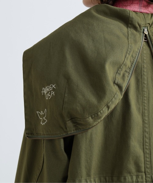 AVIREX（アヴィレックス）の「CUSTOM M-51 FADE WASH JACKET/カスタムM-51フェイドジャケット（ミリタリージャケット・レディース・オリーブ/ブラック/キナリ・F）」の19枚目の写真