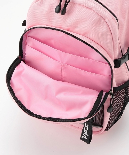X-girl Stages（エックスガールステージス）の「【予約商品】★人気商品のため再入荷決定★メッシュポケットバックパック（バックパック/リュック・キッズ・ピンク/ブラック/アイボリー・F）」の9枚目の写真