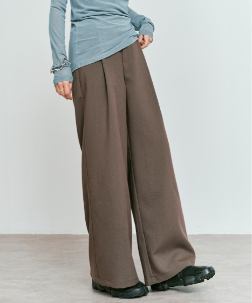 W:Huku(フーク)の「【W:Huku / リンクルフリーツイル】ワンタック スラックス パンツ / Wrinkle-Free Stretch Twill Slacks(スラックス・レディース・ブラウン/杢グレー/ブラック・M/L)」の20枚目の写真