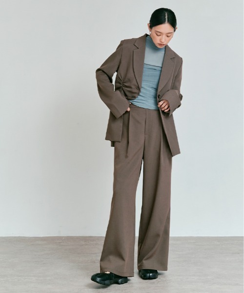 W:Huku(フーク)の「【W:Huku / リンクルフリーツイル】ワンタック スラックス パンツ / Wrinkle-Free Stretch Twill Slacks(スラックス・レディース・ブラウン/杢グレー/ブラック・M/L)」の18枚目の写真