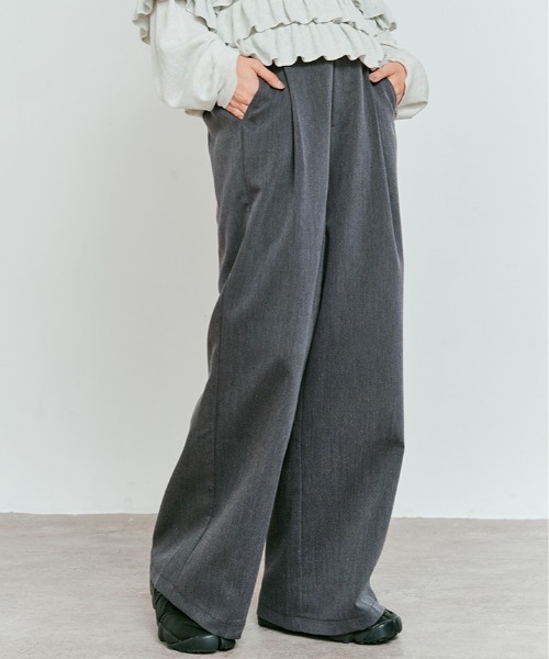 W:Huku(フーク)の「【W:Huku / リンクルフリーツイル】ワンタック スラックス パンツ / Wrinkle-Free Stretch Twill Slacks(スラックス・レディース・ブラウン/杢グレー/ブラック・M/L)」の7枚目の写真