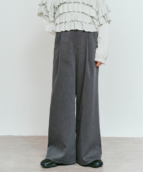 W:Huku(フーク)の「【W:Huku / リンクルフリーツイル】ワンタック スラックス パンツ / Wrinkle-Free Stretch Twill Slacks(スラックス・レディース・ブラウン/杢グレー/ブラック・M/L)」の11枚目の写真