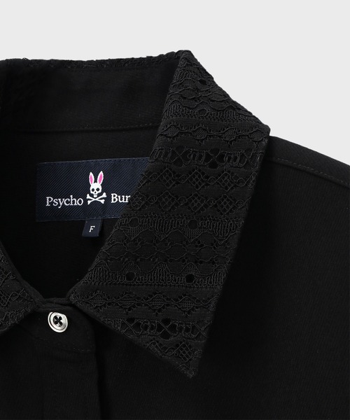Psycho Bunny（サイコバニー）の「[WOMEN]レース シャツ（シャツ/ブラウス・レディース・ブラック/ホワイト・FREE）」の8枚目の写真
