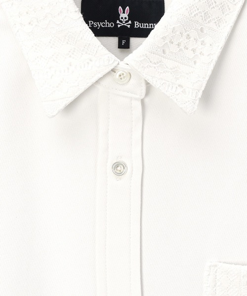 Psycho Bunny（サイコバニー）の「[WOMEN]レース シャツ（シャツ/ブラウス・レディース・ブラック/ホワイト・FREE）」の4枚目の写真