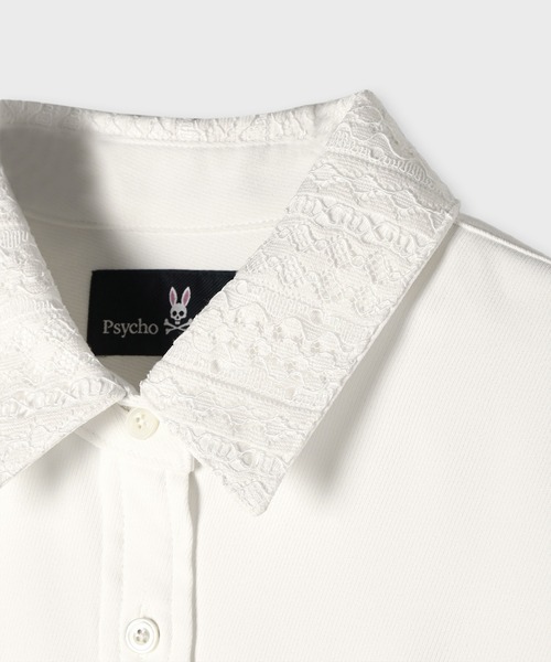 Psycho Bunny（サイコバニー）の「[WOMEN]レース シャツ（シャツ/ブラウス・レディース・ブラック/ホワイト・FREE）」の6枚目の写真