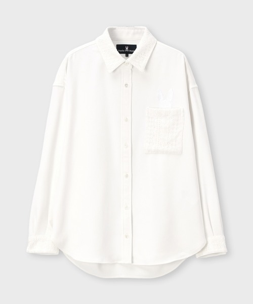 Psycho Bunny（サイコバニー）の「[WOMEN]レース シャツ（シャツ/ブラウス・レディース・ブラック/ホワイト・FREE）」の13枚目の写真