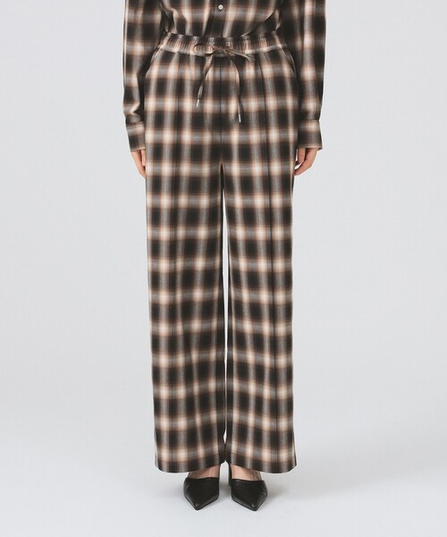 『RAY BEAMS 』レイビームス　セットアップ 　紺ブレ・ワイドパンツ Ray BEAMS（レイ ビームス）ダブル ウエスト ワイドパンツ