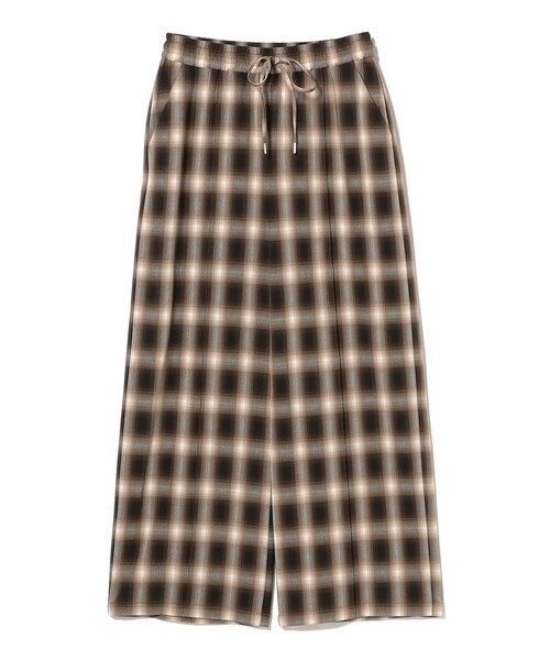 Ray BEAMS(レイビームス)の「オンブレチェック ワイド パンツ(その他パンツ・レディース・ダークブラウン/ブラック・0/1)」の12枚目の写真