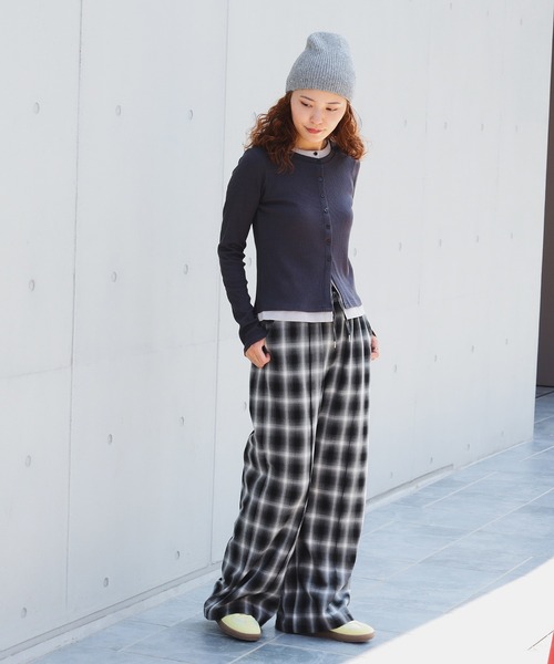 オンブレチェック ワイド パンツ（その他パンツ）｜Ray BEAMS（レイ