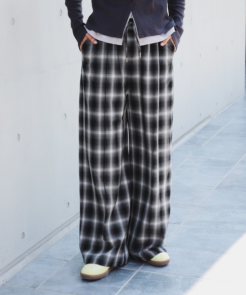 セール】オンブレチェック ワイド パンツ（その他パンツ）｜Ray BEAMS