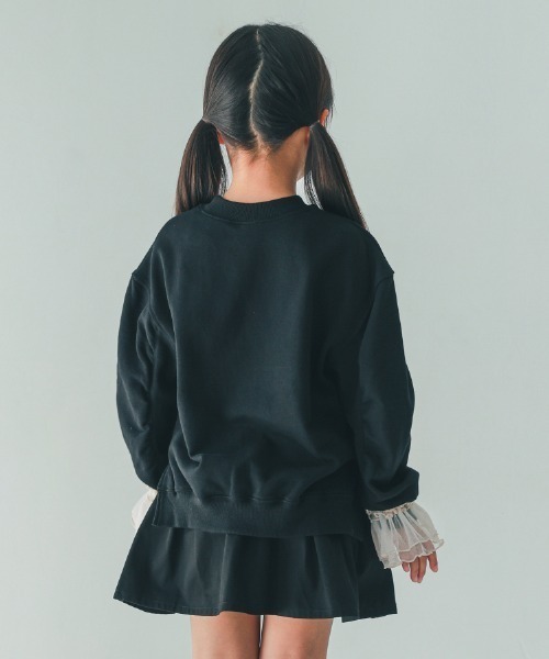 NHT(エヌエイチティー)の「NHT/エヌエイチティー ALYSSUM ギャザートレーナー(スウェット・キッズ・チャコールグレー/アイボリー/ブラック・160cm/150cm/140cm/130cm/120cm/110cm)」の8枚目の写真